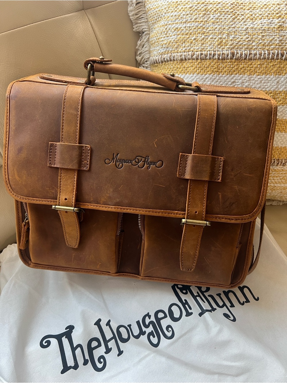 House of Flynn Full Grain Leather Messenger Bag